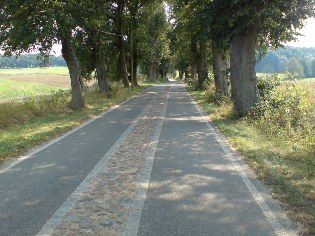 Unterwegs auf dem Radweg Berlin - Usedom: Straße nach Parlow