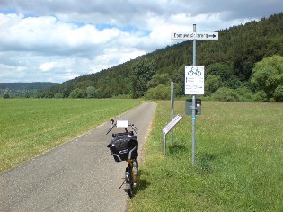 Hinweis zur Donauversickerung kurz vor Möhringen, Donau-Radweg