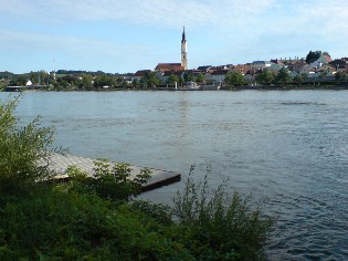 Ansicht von Vilshofen, Donau-Radweg