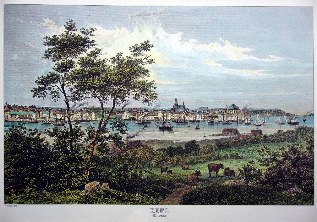 Ansicht von Kiel um 1855, Ostseeküsten-Radweg